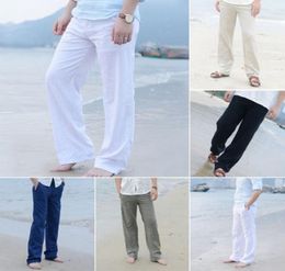 Linen Loose Pants YOGA Drawstring Yoga MEN Casual Long Slacks Trousers Leggings5996679