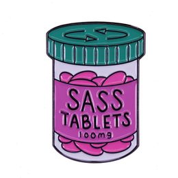 Sass Tablets brooch Feminist Enamel Pin