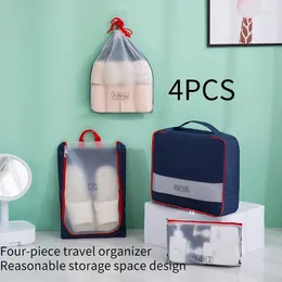 Storage Bags 4PCS Travel Bag Portable Luggage Clothes Organiser Suitcase Packaging Set Box Household Supplies