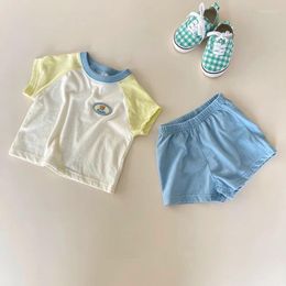 Clothing Sets 2024 Summer Baby Set Girls Cute Tee And Shorts Suit Patchwork Infant Boys Outwear Clothes