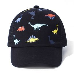 Caps Hats Childrens Dinosaur Baseball Hat Childrens Embroidered Sun Hat 1-4 Year Old Girl Boy Spring Summer Outdoor Adjustable Leather Hat d240527
