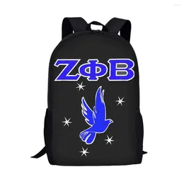 Backpack Zeta Phi Beta Personalised Cool Women Girls Fashion Custom School Bags Zipper Durable Small Soft Multi Portable Outdoor