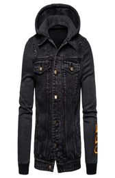 2019 Neues Herbst Winter Hoodied Casual Style Jeans Jacke Männer Outwear Baumwolle Denim Mens Mäntel und Jacken C10013105489