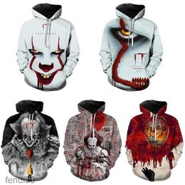 Mens Hoodies Sweatshirts Arrival It Chapter Two Movie Pennywise Clown Stephen King 3d Hoodie Men Fashion Personaity Hip Hop Cool Pullover 5E14 5E14