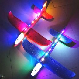 Aircraft Modle 48CM large foam aircraft flying glider toy with LED lights hand throwing aircraft outdoor games aircraft model toys gifts for childr s2452089