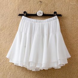 Skirts Short White Women's Skirt Summer Black With Underneath Pant A-line Mini Layered Ruffel Cake Harajuku Cute Kawaii F