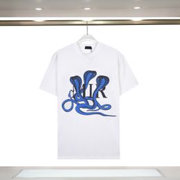 Mens Womens Designer T shirts 2024 Fashion Snake Printed T-shirt Men Top Quality Cotton Casual Tees Short Sleeve Luxury Hip Hop Streetwear TShirts Asian Size S-2XL