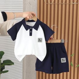 Clothing Sets Kids Baby Boy 2 Piece Set 2024 Summer Casual Patchwork Letter O-neck Short Sleeve T-shirts And Shorts Infant Boys Clothes