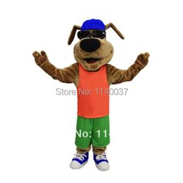 mascot Best Quality Cool LUCKY DOLLAR Mascot Sunglasses Brown Mascotte Outfit Suit Dog Carnival Costume Mascot Costumes
