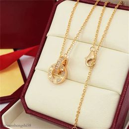 C Necklace Designer Pendant Necklaces Women Man Jewellery Chain Classic Fashionable High-End Golden/Sier/Rose Stainless Steel Gold Plated Diamond Necklace 641
