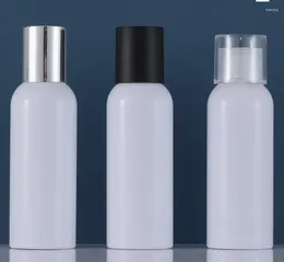 Storage Bottles 100ml WHITE PLASTIC PET BOTTLE SILVER BLACK CLEAR LID Whitening Serum/lotion/emulsion/essence/toner/skin Care Cosmetic