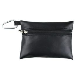 Golf Leather Ball Storage Bag Durable Holder Pocket Zipper Waterproof 240515