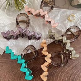 New Sweet Translucence Heart Hair Claw For Women Girls Elegant Love Headband Hair Claw Clip Hairpin Fashion Hair Accessories