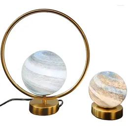 Table Lamps Modern Star Sky Art Lamp Circle Aluminium Decorative Ornaments Planet Light For Study Bedside
