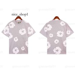 Denim Teers Shirts Shorts Mens T Shirt Summer Casual And Breathable Tops Cotton Flower Letter Character Print All Series Tshirt For Men Women 5690