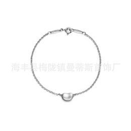 Hot Picking Classic Brand's 925 Silver Plated Bean Bracelet with DoBrand's and Internet Celebrity Same Style Instagram Simple Womens Handicraft 8BSX