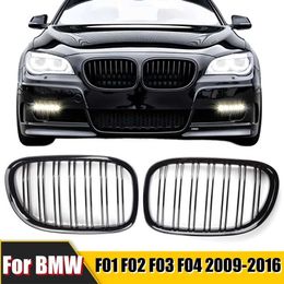 Other Exterior Accessories A Pair Car Front Kidney Grille Grills Glossy Black For BMW F01 F02 F03 F04 740i 750i 7 Series 2009-2016 Auto Accessories T240520