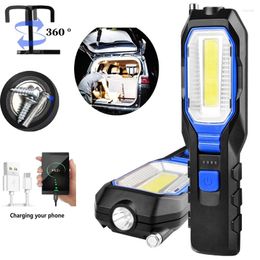 Flashlights Torches Portable Car Repair LED USB Rechargeable COB Torch Waterproof Outdoor Lamp Camping Emergency Light With