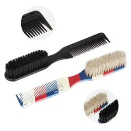 1pcs Double-sided Comb Black Small Beard Styling Brush Professional Shave Beard Brush Barber Carving Cleaning Brush