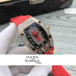 Designer Luxury Womens Mens Lip Mechanics Star Watch Rm007 Weska Sky Barrel Trend Diamond Red KMB0