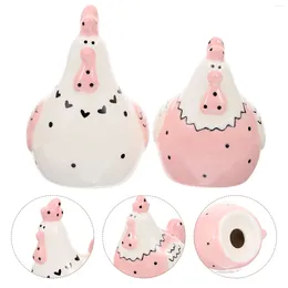 Dinnerware Sets 2 Pcs Easter Tableware Salt Storage Bottles Cutlery Seasoning Ceramics Spice Shaker Chicken Shaped Small Shakers