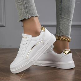 Casual Shoes Women's Trendy Faux Leather Flat Heighten Skate Wear Resistance Non Slip Lace Up Sneakers