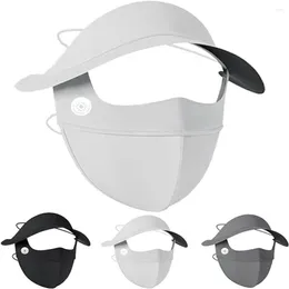 Cycling Caps Breathable Full Face Sunscreen Mask Ice Silk Vinyl Protective Shield Uv Protection Cooling Summer Dust-proof Sports Hat