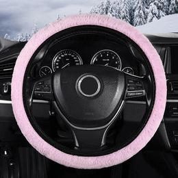 Steering Wheel Covers Winter Solid Colour Plush Elastic Car Cover Without Inner Ring Non-slip Warm Universal Cove