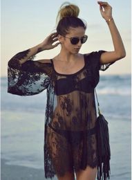 women summer beach lace crochet dress see through black white oneck suspender dresses clothing for holiday7390448
