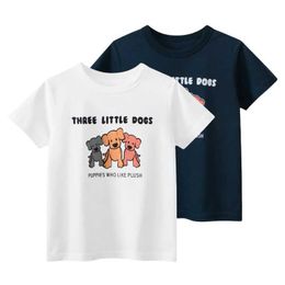 T-shirts 2024 Summer New Cartoon Dog T-Shirt for Boy Childrens Clothing Boys Short Sleeve Cotton Tops Kids Tees Shirt 2-10 Years Old Y240521