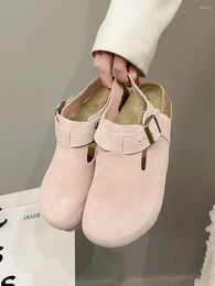 Dress Shoes Clogs With Heel Spring Cork Sandals Slip-on Loafers Summer Women's Med Thick Wood Girls Elastic Band 2024 Outside