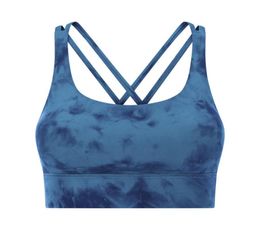 Tie Dye Sport Bra Cross Back Yoga Tank Camis Vest Gym Clothes Women Underwears Paddes Crop Tops Running Fitness Workout Wear5940949