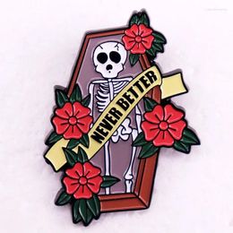 Brooches NEVER BETTER Hard Enamel Pin Skeleton Bone Metal Badge Brooch For Jewelry Accessory Gifts
