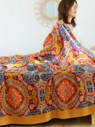 Blankets Ethnic Style Pure Cotton Comfortable Soft Air Conditioning Towel Quilt Five Layers Of Gauze Summer Cool Cover Blanket