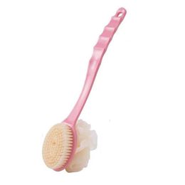 Bath Brushes, Sponges & Scrubbers Soft Long Handle Body Scrubber Shower Exfoliating Scrubs Brush Exfoliator Skin Masr Cleaning Bathroo Dh9Ih