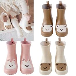 New Kids Rain Boots Cute Bear Rabbit Rainproof Non-slip Baby Fashion Botas Toddler Waterproof Shoes Boy Girl Outdoor Water boots L2405 L2405