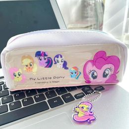 American Retro Cartoon Cute Pencil Case Kawaii Pony Study Stationery School Supplies Back To Pouch Bag