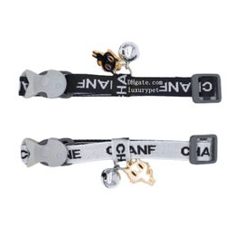 2 Pack Breakaway Designer Cat Collars with Bells & Classic Letter Pattern,Safety Kitten Collar,Adjustable,Ideal for Girl Cats Boy Male Cats Pet Supplies,White M B225