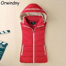 Women's Vests Autumn Winter Vest Women Waistcoat Female Sleeveless Jacket Hooded Warm Long Coat Colete Feminino