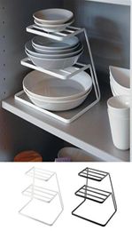 Top Cabinet Layered kitchen Dish Rack Iron Drain Rack 3layer Plate Rack Dish Storage Shelf Kitchen Storage Accessories 04262 T2007675915