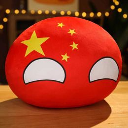 Plush Cushions World Flag Throw Pillow Soft Polish Ball Large National Flag Round Pillow Dolls Childrens Doll Cushion Plush Toy Christmas Gift