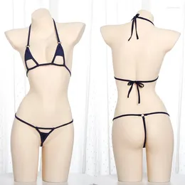 Bras Sets Women Sexy Thongs Open Crotch Lingerie Suit Perspective Underwear Transparent For Sex Bikini