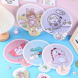 Decorative Figurines With Pocket Folding Round Fan Creative Mini Cute Cartoon Ins Style Summer Handheld Home