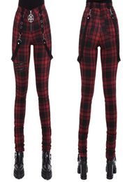 Women039s Pants Capris Gothic Women Fashion High Waist Zipper Plaid Punk Style Streetwear Plus Size Casual Ladies Trousers S2172947