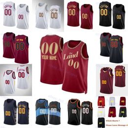 Custom 2023-24 Printed Basketball Donovan Mitchell Jersey 45 Darius Garland 10 Evan Mobley 4 Caris LeVert 3 Jarrett Allen 31 Isaac Okoro 35 Earned Classic Shorts