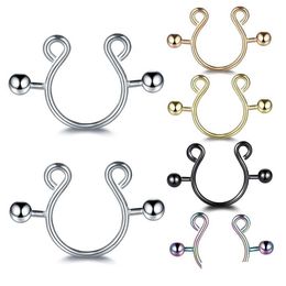 Nipple Rings 2 Pieces/Batch Of Stainless Steel Fake Nickel Punched And Clamped On The Y240510 Drop Delivery Jewelry Body Dh8Iu