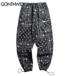 GONTHWID Bandana Paisley Pattern Print Sweatpants Streetwear Hip Hop Casual Jogger Elastic Waist Sweat Pants Mens 2020 Trousers LJ5539140