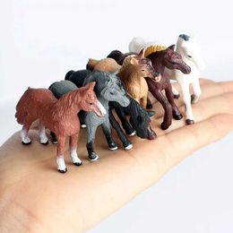 Novelty Games 6pcs/set Simulation Wild Animal Toy Plastic Action PVC Model Horse Baby Figure Collection Doll Toy for children Educational toys Y240521