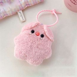 3PCS Cute Piglet Pendant Hanging Decoration Soft Cartoon Pink Piggy Keychain Fashion Creative Plush Doll Key Chain Handbag