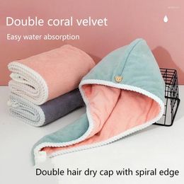 Towel Double Layer Hair Drying Cap Coral Velvet Super Absorbent Quick Soft Shower